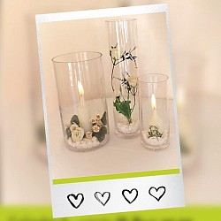 CENTERPIECE VASES:  Various vases in stock.  Various shapes and sizes.