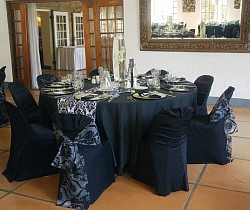 Colour Scheme: Black, Damask black and white patterned and Silver