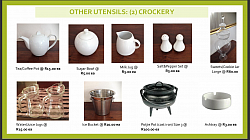 OTHER UTENSILS: Ice Buckets, Milk Jugs, Water Jugs, sugar bowls, tea/coffee pots etc