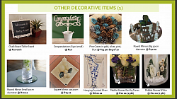 OTHER DECORATIVE ITEMS: Mirrors, stones, pine cones, table stands